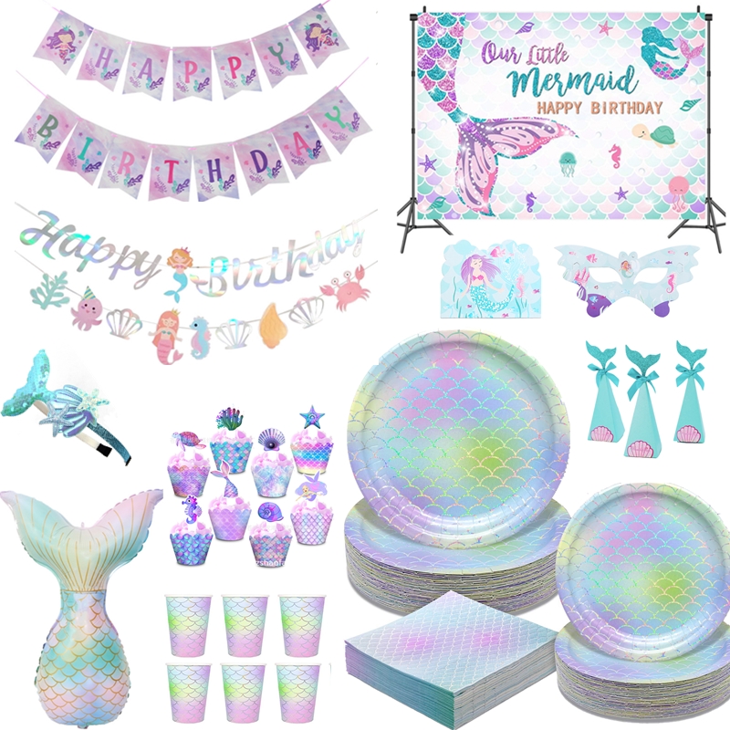 Table Cloth Disposable - Mermaid Party Supplies Mermaid Jednorazowa zastawa