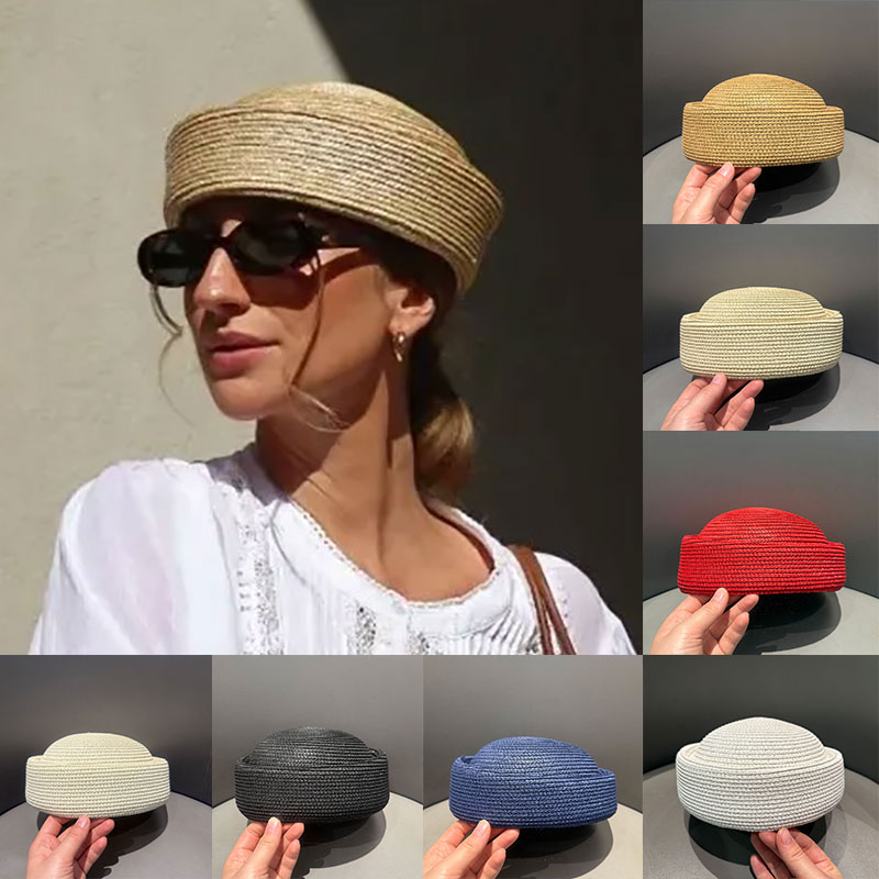 Paper Straw Color - Nowy Letni Ręcznie Robiony Kapelusz Słomkowy