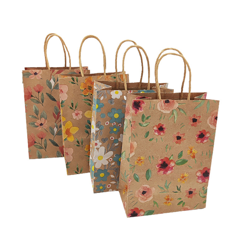 Event Party Shop - 12/24Pcs Kraft Paper Flower Gift Bags