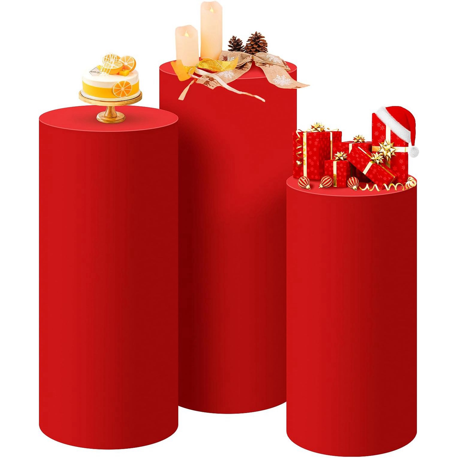 Dessert Table Backdrop - Yeele Czerwona Pokrywa na Cylinder, Tło