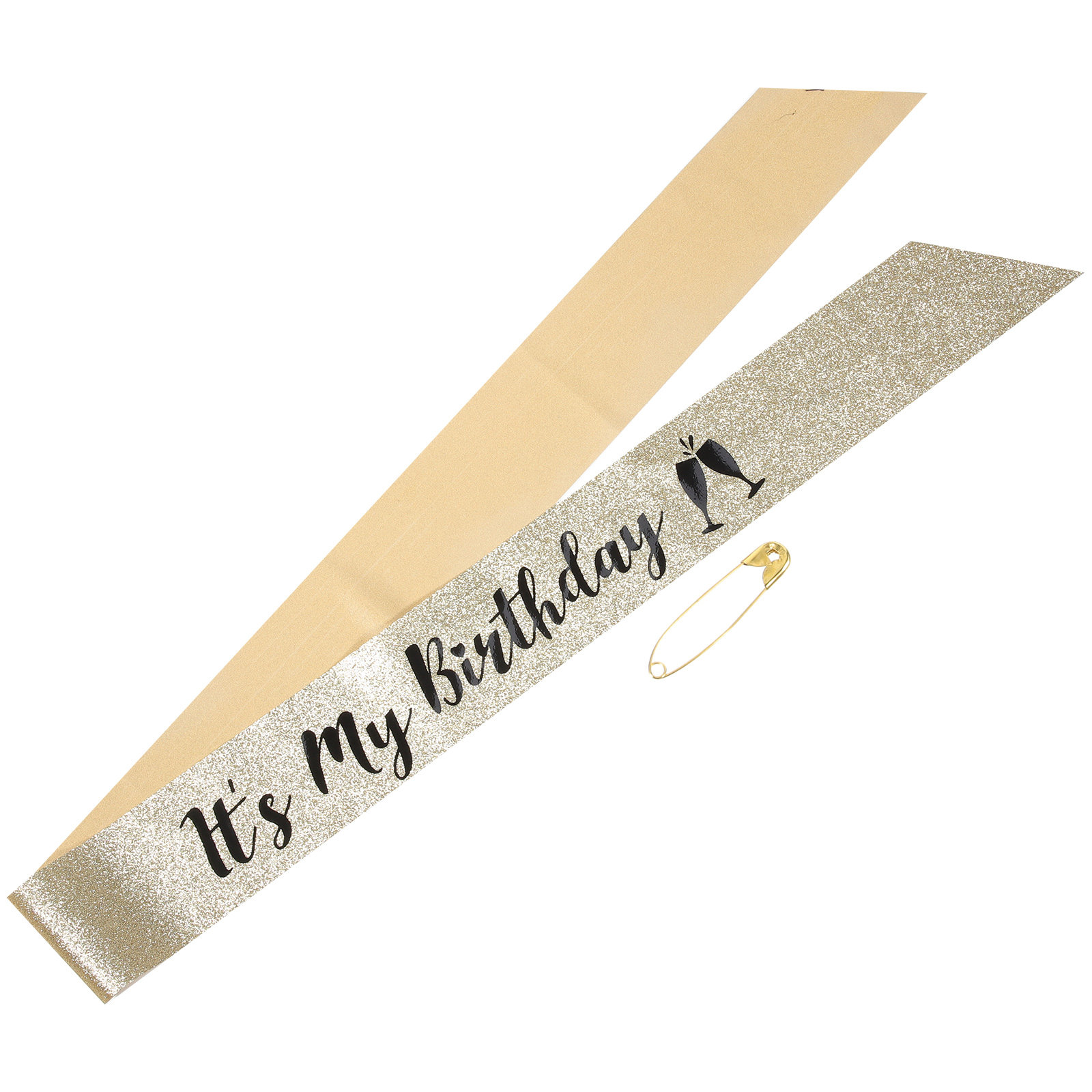 Birthday Sash Glitter - 1 szt. błyszcząca, brokatowa szarfa urodzinowa