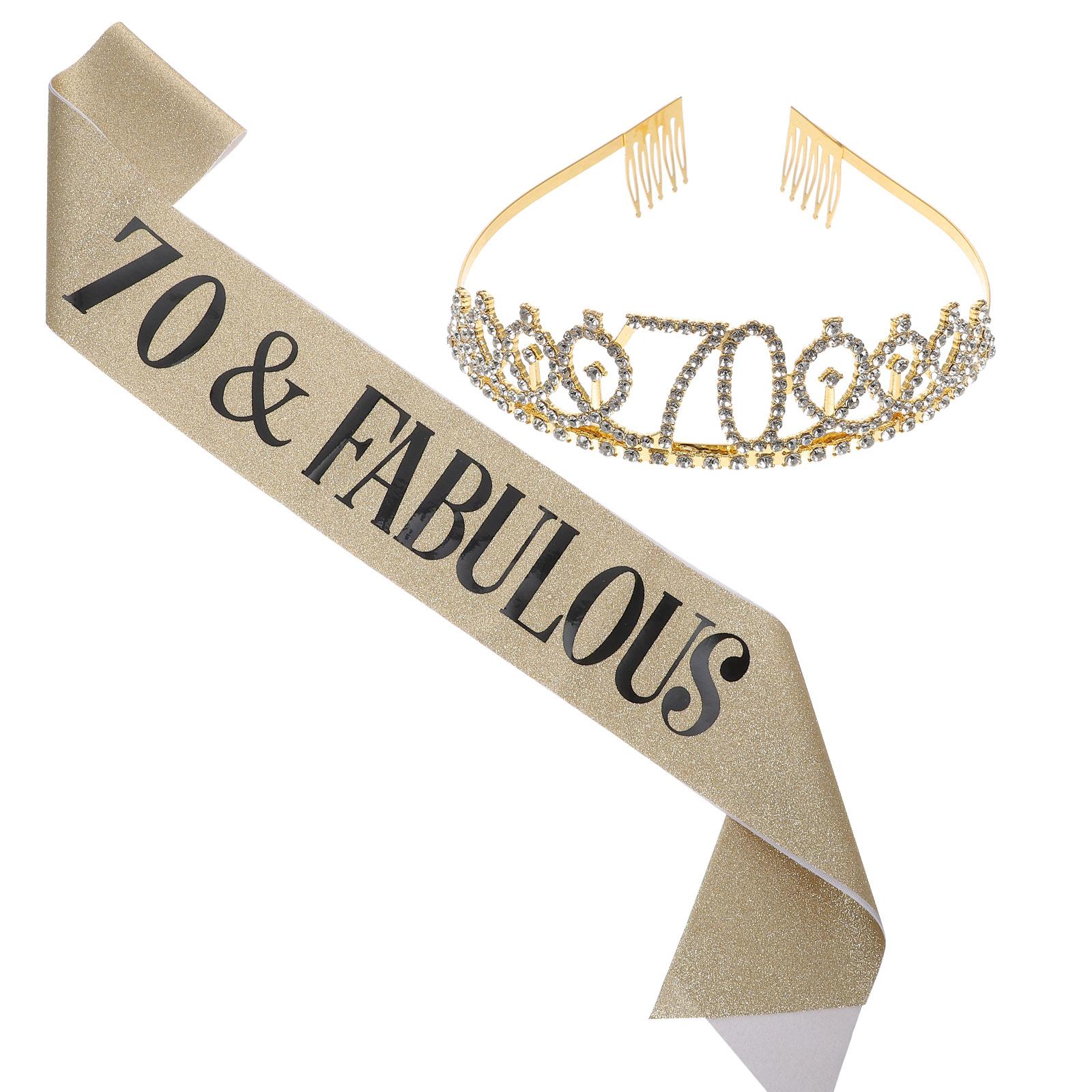 Birthday Sash Glitter - Brokatowa szarfa zestaw koron urodzinowych damska