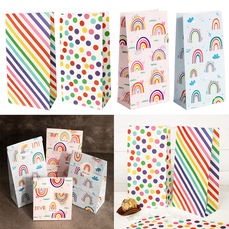 Event Party Box - Małe torby papierowe Tęczowa torebka na