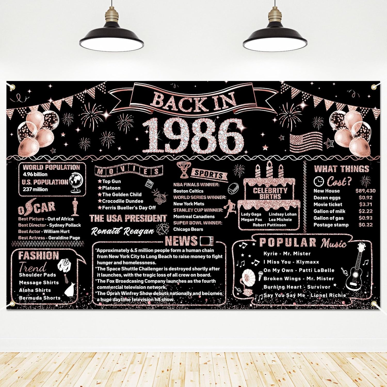 Party Banner Gold - Dekoracje na 40. urodziny dla kobiet,