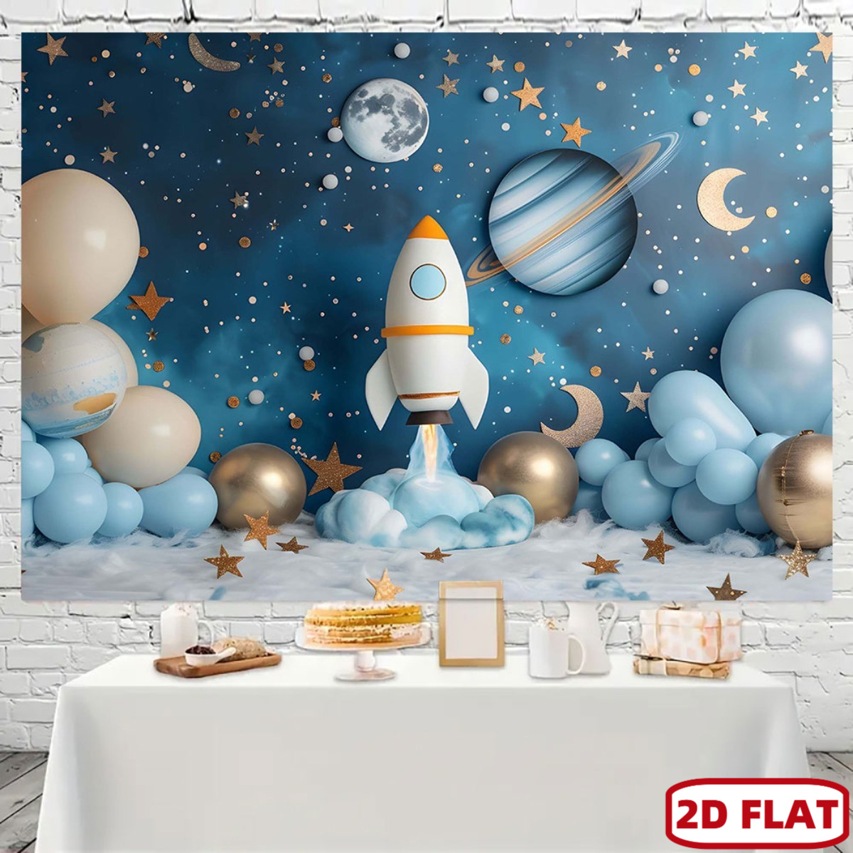 Event Launch Party - Baner na przyjęcie tematyczne kosmosu 2D,