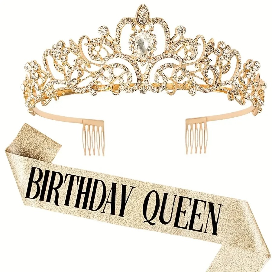 2 szt./zestaw Błyszcząca Koron – Birthday Sash Glitter recenzja i cena