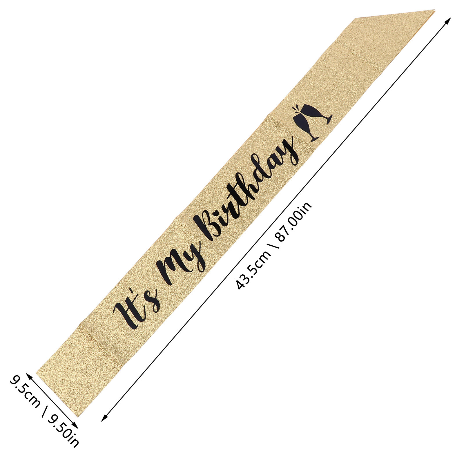 1 szt. błyszcząca, brokatowa s – Birthday Sash Glitter recenzja i cena