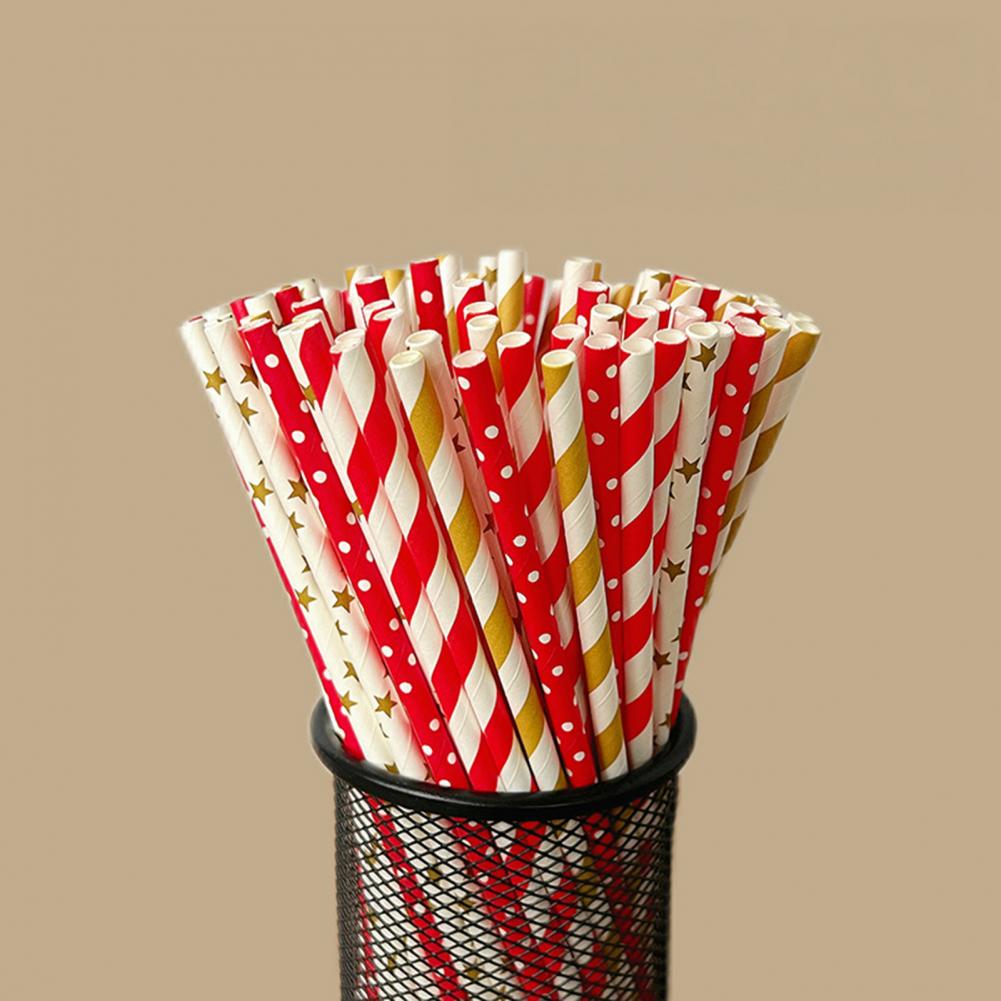 100 szt. Kolorowe słomki w pas – Paper Straw Color recenzja i cena