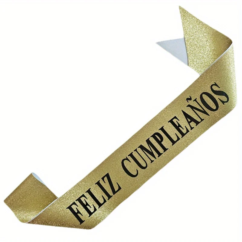 Złota brokatowa szarfa Feliz C – Birthday Sash Glitter recenzja i cena