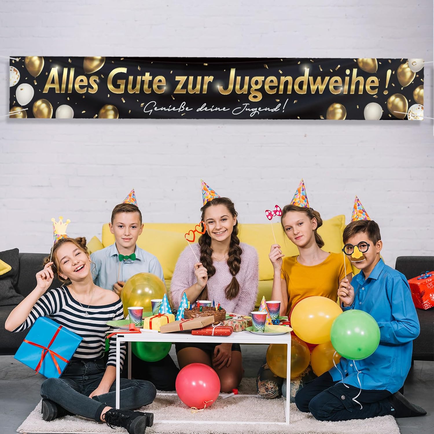 Dekoracje na Święto Dziecięce, – Party Banner Gold recenzja i cena