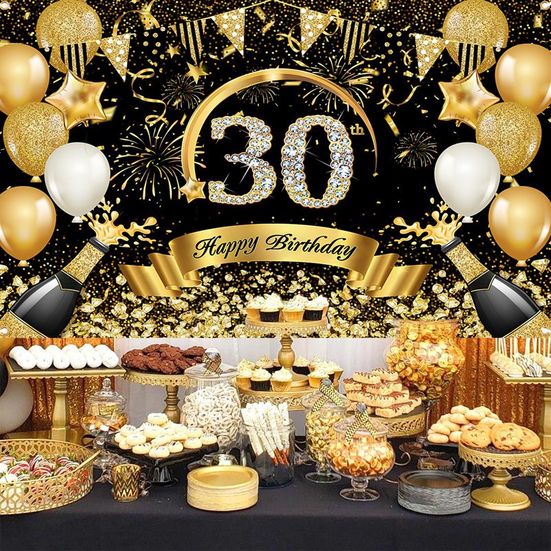 Happy 30th 40th 50th Birthday  – Party Banner Gold recenzja i cena