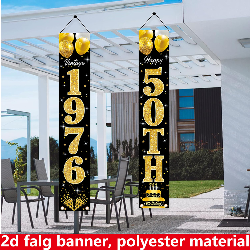 Płaski baner 2D, baner urodzin – Party Banner Gold recenzja i cena