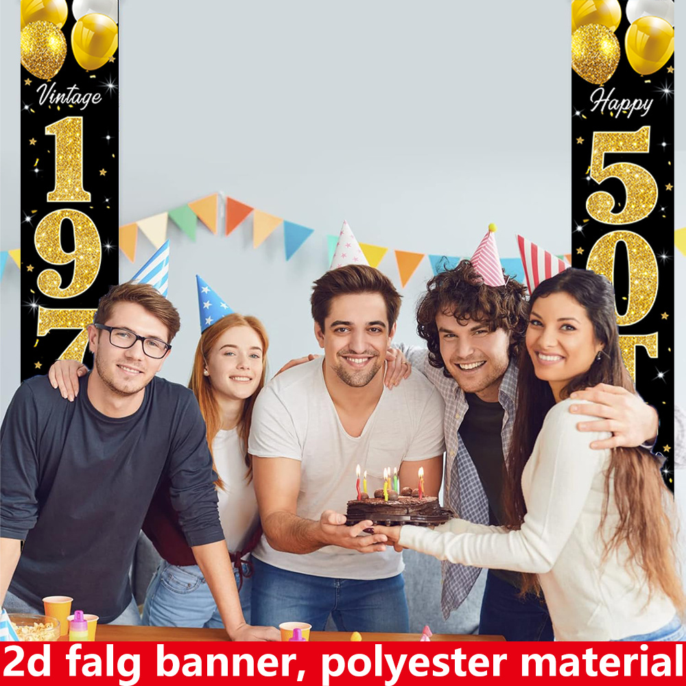Płaski baner 2D, baner urodzin – Party Banner Gold recenzja i cena
