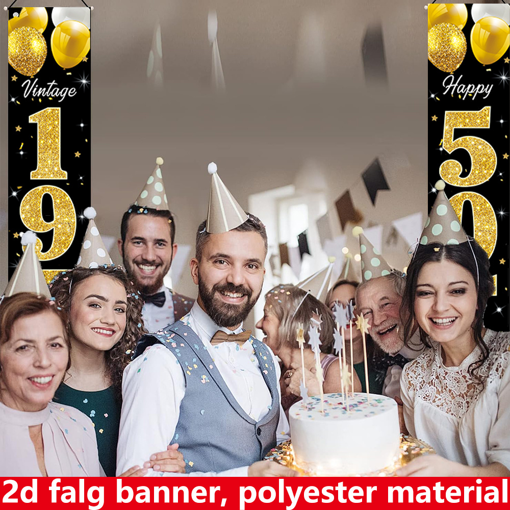 Płaski baner 2D, baner urodzin – Party Banner Gold recenzja i cena