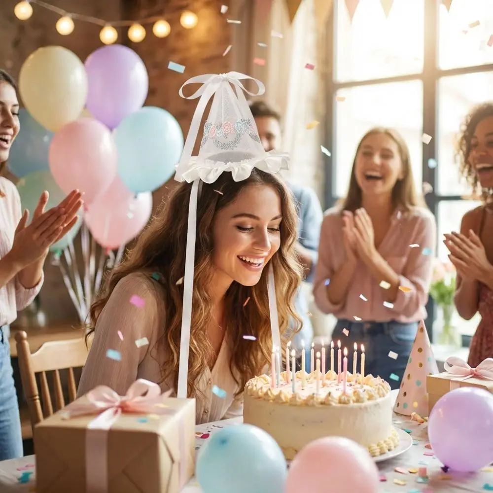 Urocze haftowane spinki do wło – Party Hat Cone recenzja i cena