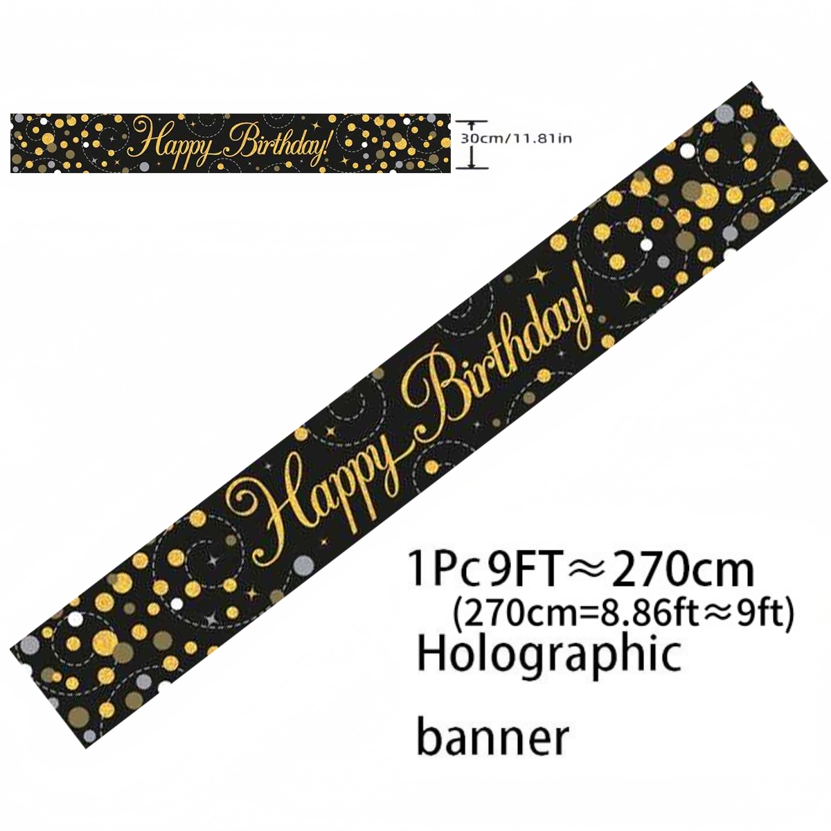 Czarno-złoty holograficzny ban – Party Banner Gold recenzja i cena