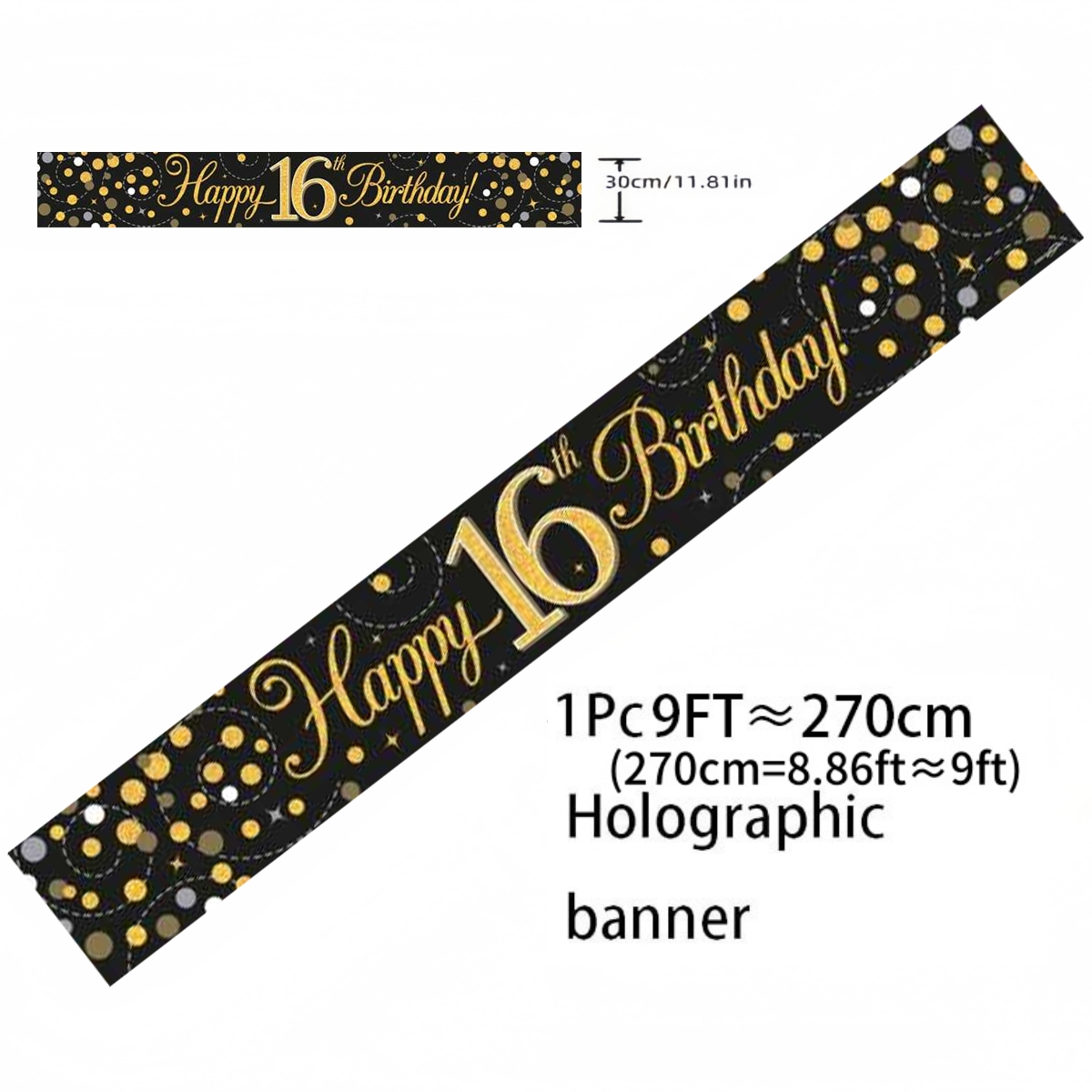 Czarno-złoty holograficzny ban – Party Banner Gold recenzja i cena